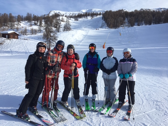 Skiing with friends